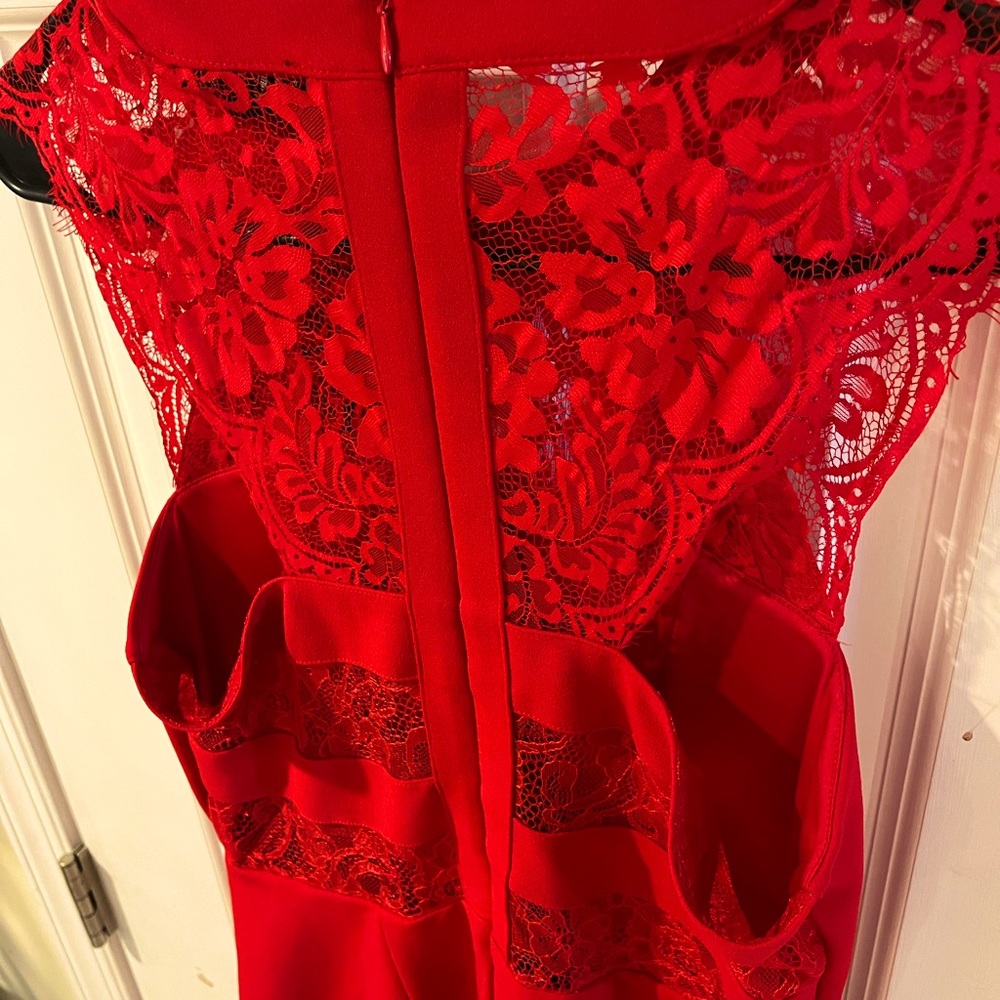 NWT express hot shot red lace cocktail dress